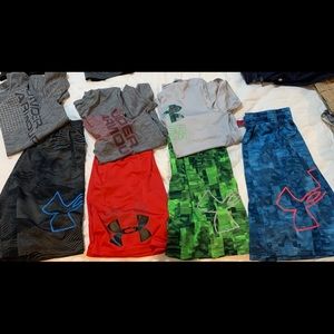 Under armor boys size 8-10 shorts/shirts.